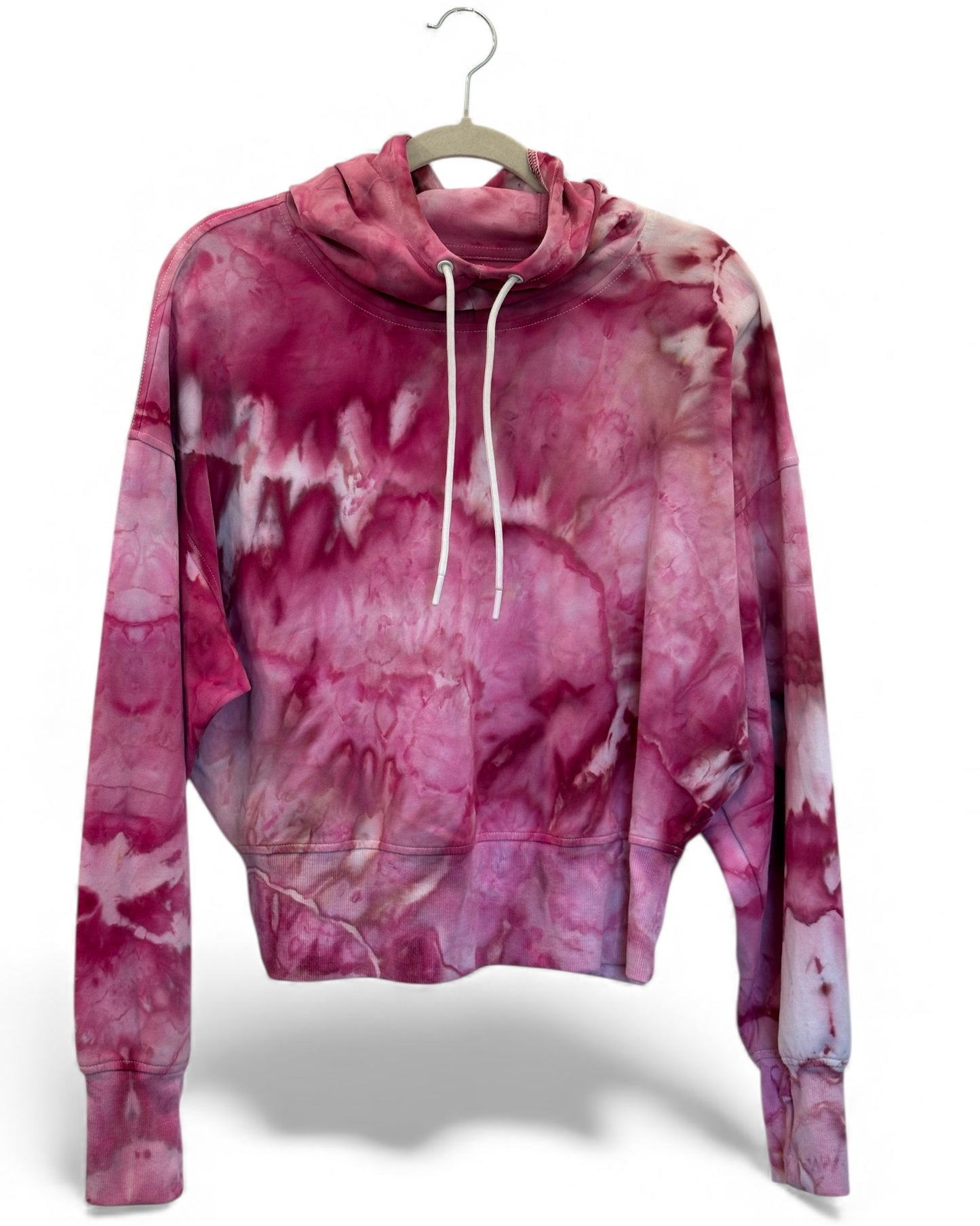 Large Women's Crop Pull Over Hoody "Bubblegum"