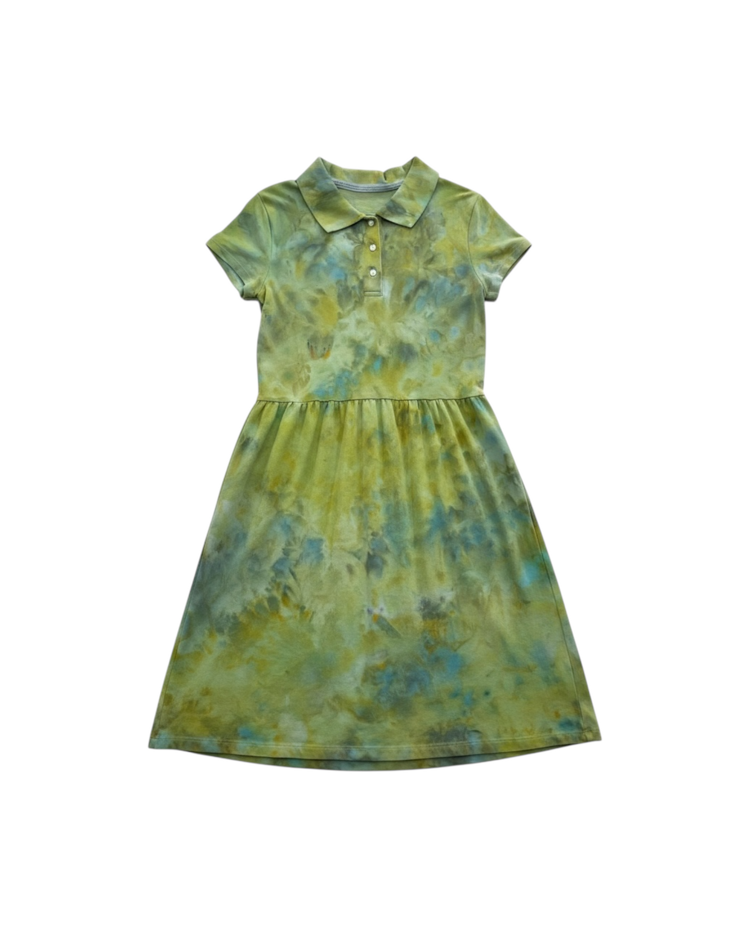 Girls Collared Short Sleeve Fit and Flare Dress (Size 10-12)