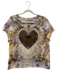 Large Short Sleeve Raw Edge Crop Tee