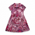 Girls Collared Short Sleeve Fit and Flare Dress (Size 4-5)
