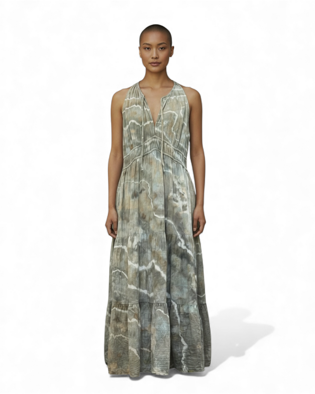 XL Fit and Flare Crinkle Gauze Maxi Dree