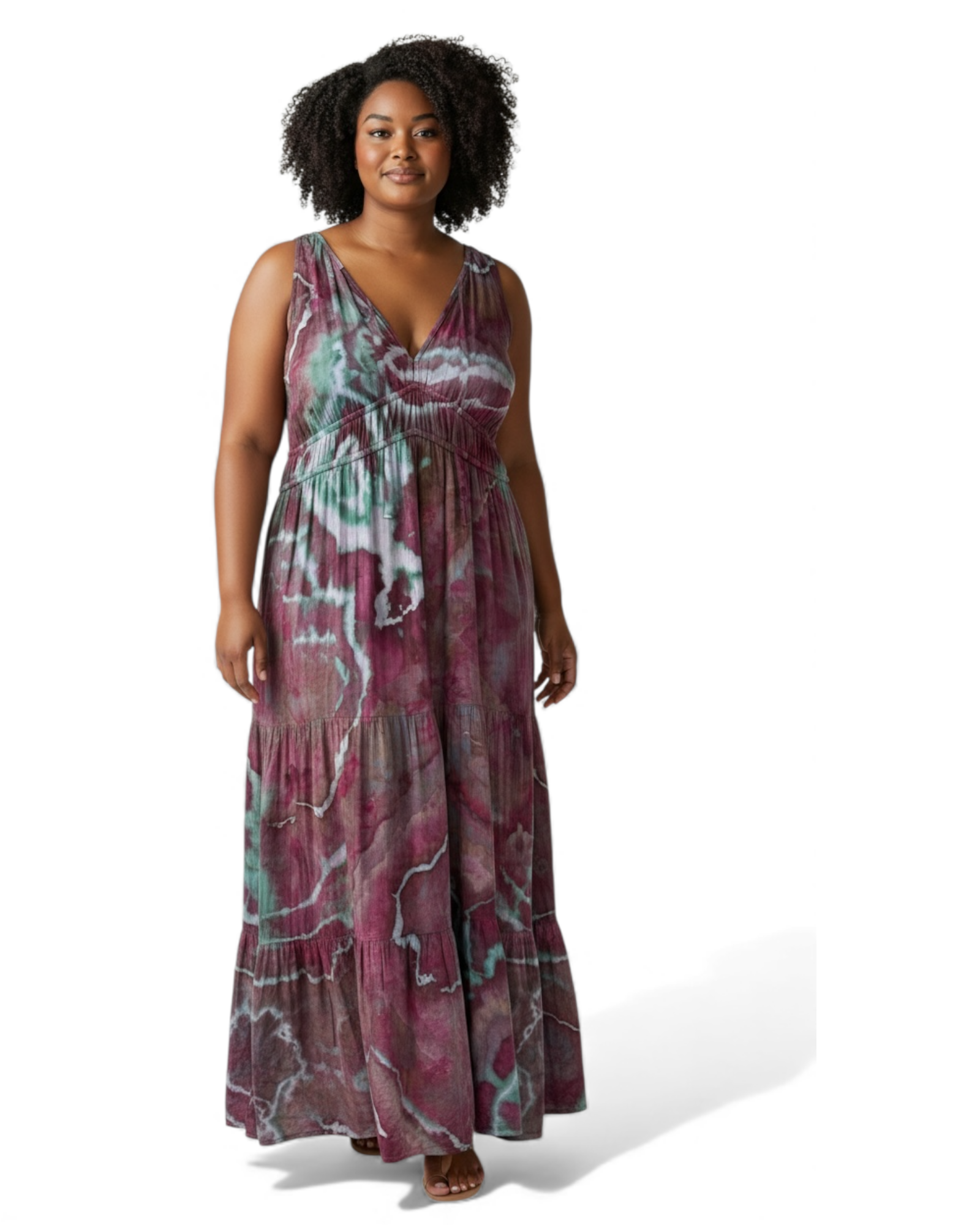 XL Fit and Flare Crinkle Gauze Maxi Dree