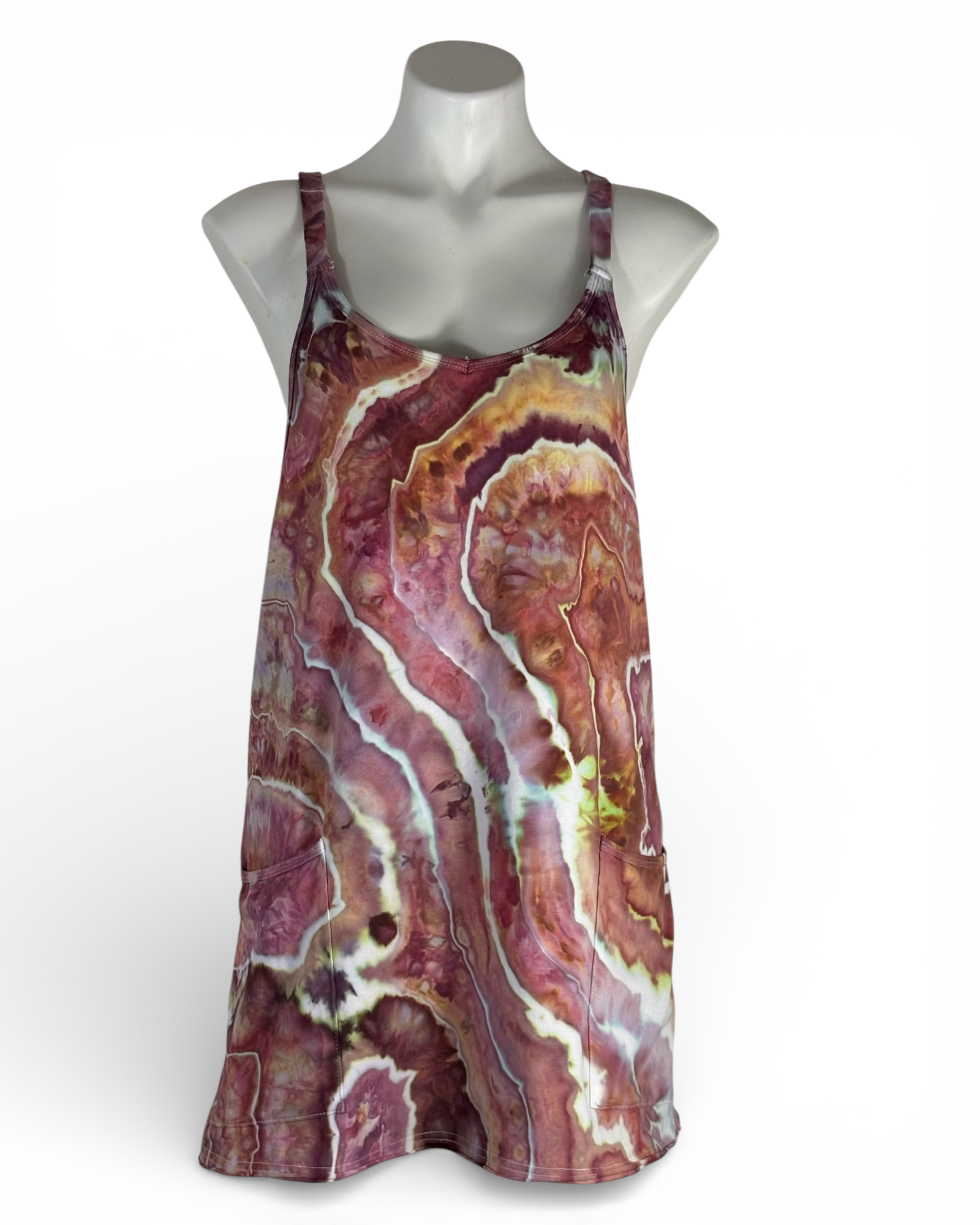Medium Women’s Athletic Sleeveless Mini Dress with Built-in Shorts V Neck Spaghetti Strap Sundress